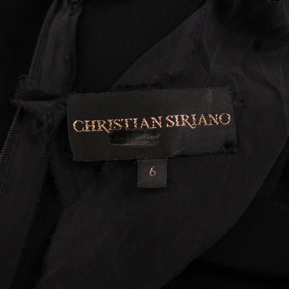 Christian Siriano, Black Front Ruffle Dress, Size 6 - Picture 9 of 14
